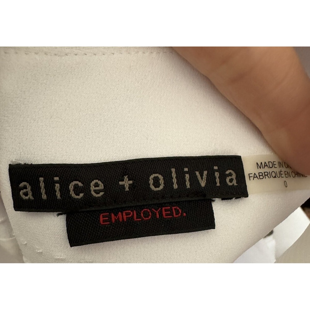 Alice‎ + Olivia Mini Dress Employed White Lizbeth Sleeveless Wedding Bridal 0 - Picture 6 of 6